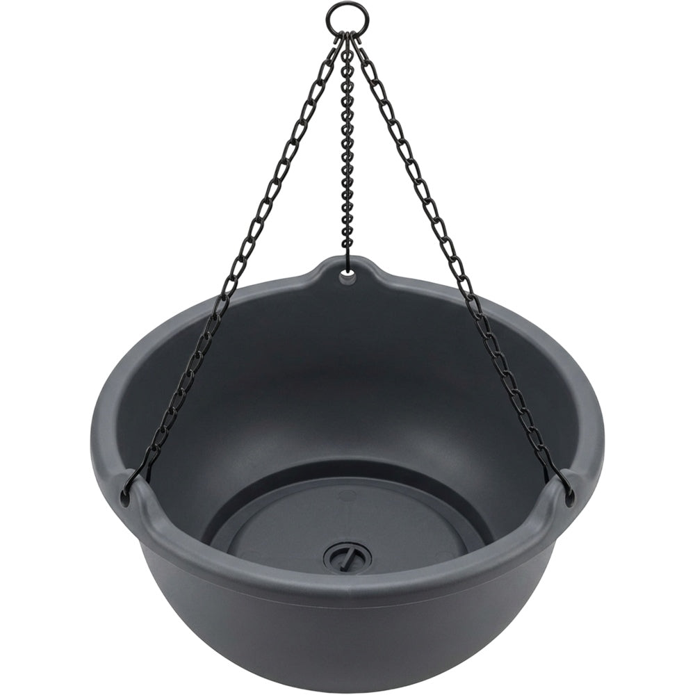 Edkvn Twelve Inch Three Point Chain Hanging Planter Charcoal - Product view