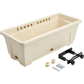 Edkvn Twenty Inch Adjustable Balcony Railing Planter Ivory - Product view